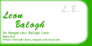leon balogh business card